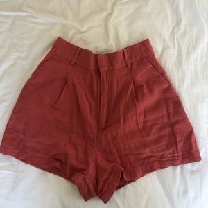 high-waisted pink shorts